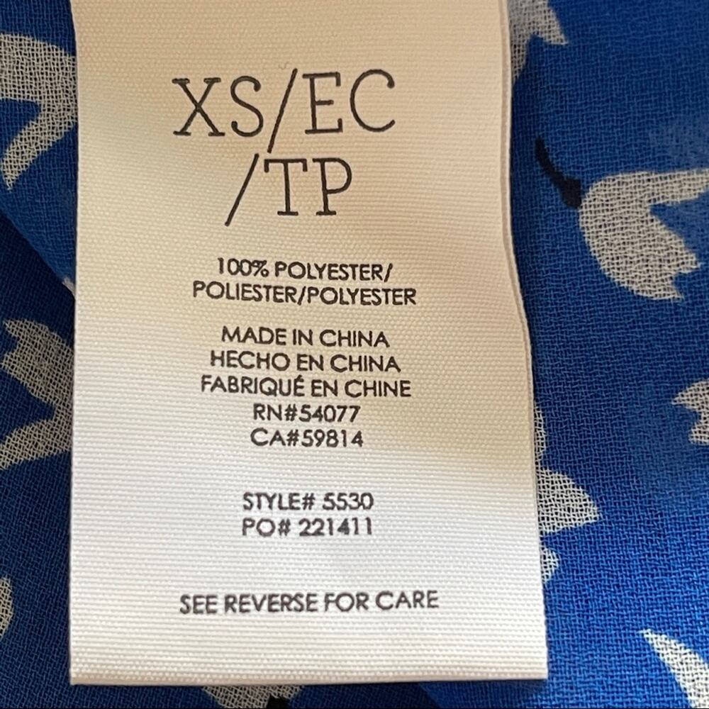 Cabi Electric Peplum Sheer Blue Tank Top XS - Picture 9 of 10